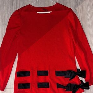 Night By Valentino Red Bow Sweater -Tag Needs A Stitch